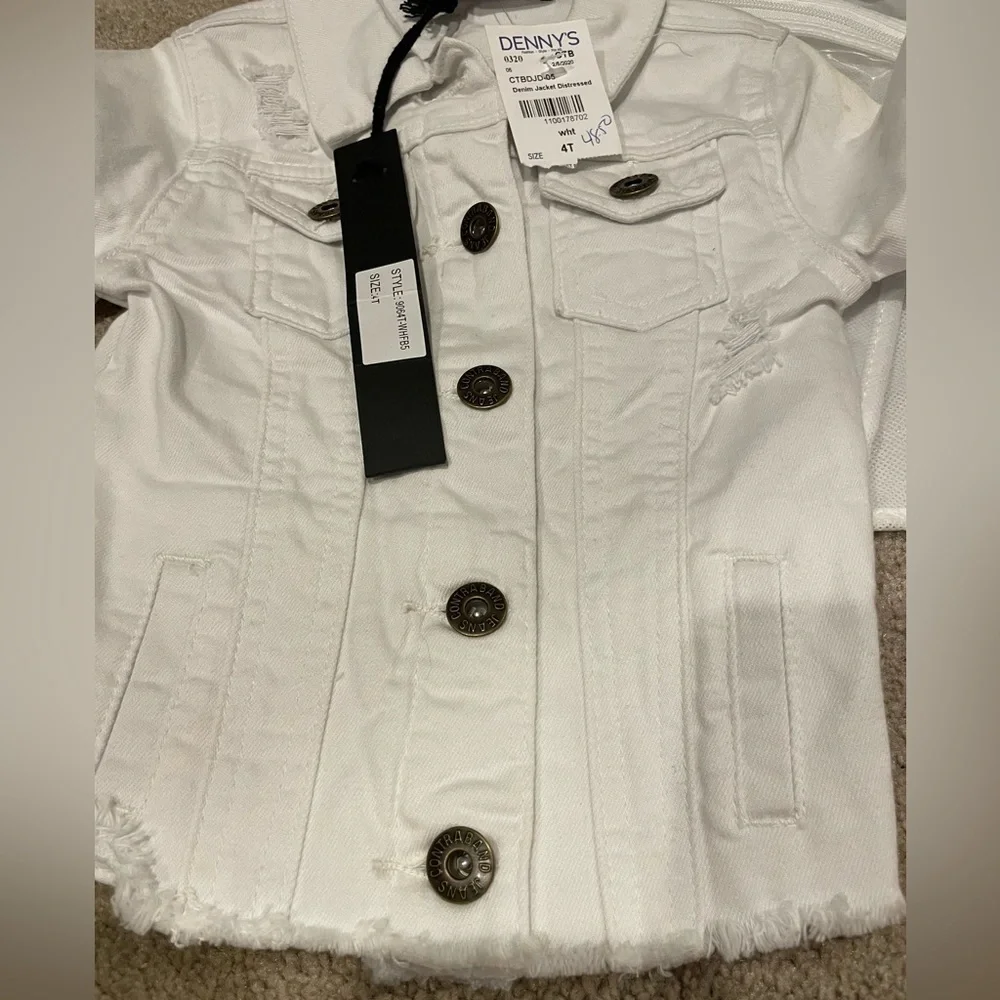 NWT white denim contraband jacket size 4T